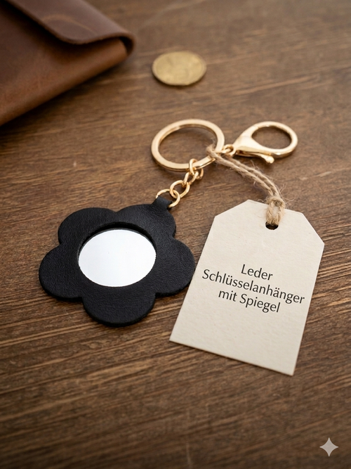 Blumen-Schlüsselanhänger mit Spiegel
